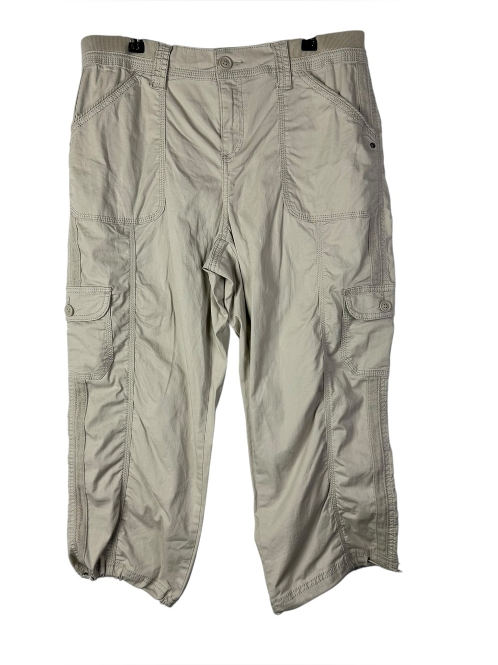 Style & Co Light Khaki Cargo Crop Capri Pants 10